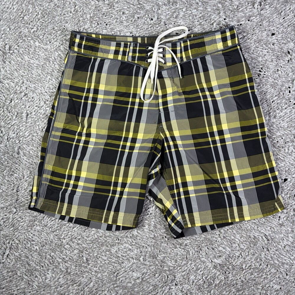Sundek Board Shorts Mens 32 Plaid Lined Surf Beach Summer Athletic Kickoff Spa